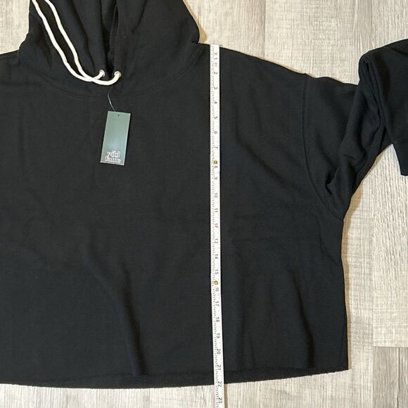 Wild Fable Women’s Black Cropped Hoodie Drawstring Raw Hem Pullover Size 3X NWT - Picture 14 of 16